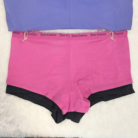Juicy Couture Black, Gray, Pink, Purple Boy Short Hipster Panties Set NWT Size L - Picture 7 of 10